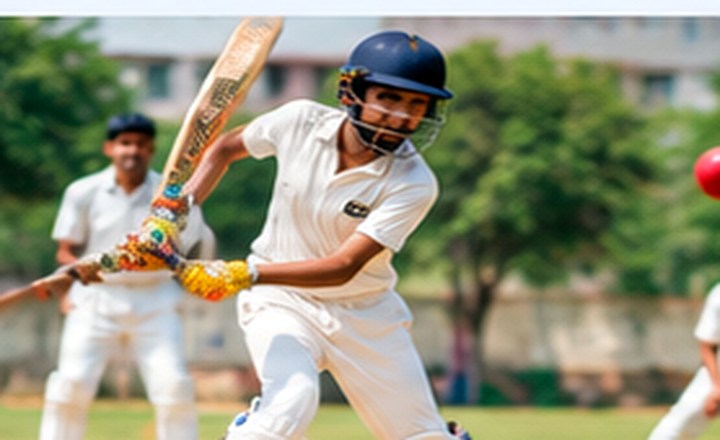 College cricket match in progress